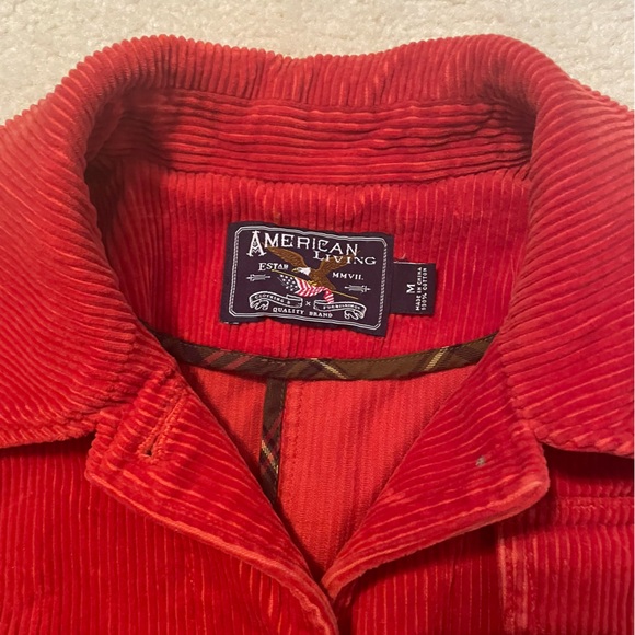 American Living Rust Orange Corduroy Jacket Medium - Picture 3 of 6